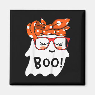 Girls Toddler Happy Halloween Ghost With Bandanna Magnet