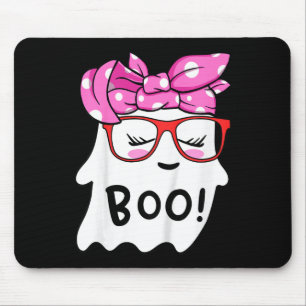 Girls Toddler Happy Halloween Ghost With Bandanna Mouse Mat