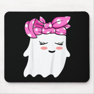 Girls Toddler Happy Halloween Ghost With Bandanna Mouse Mat