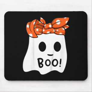 Girls Toddler Happy Halloween Ghost With Bandanna Mouse Mat