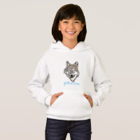 Girl's Top Hooded Sweatshirt Yellowstone Wolf