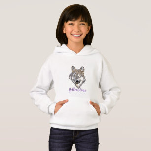 Girl's Top Hooded Sweatshirt Yellowstone Wolf