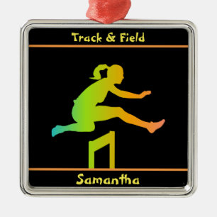 Girls Track and Field Ceramic Ornament