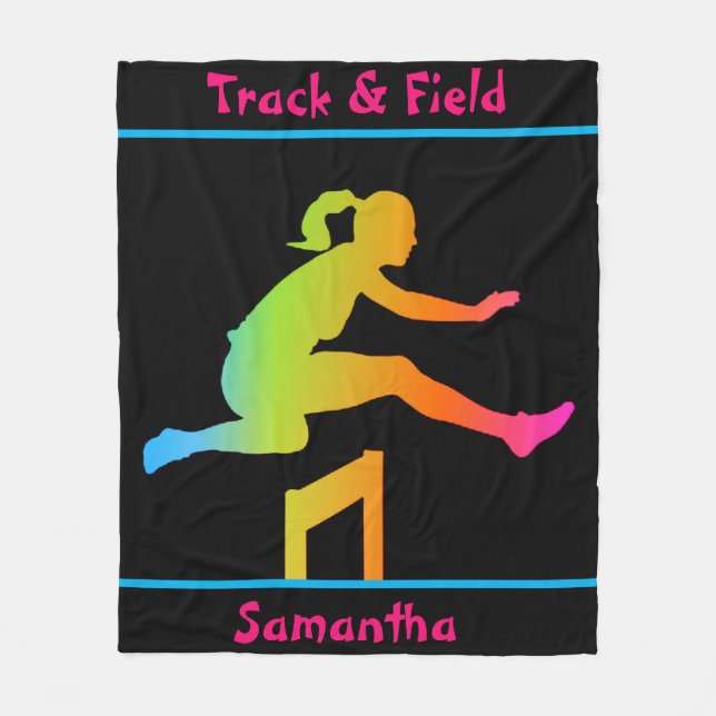 Girl's Track and Field Fleece Blanket (Front)