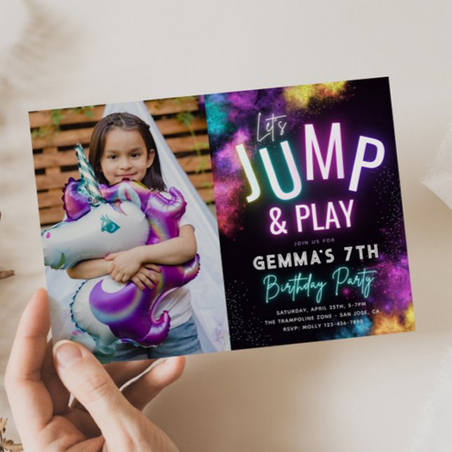Girl's Trampoline Party Invitation | Jump (Creator Uploaded)