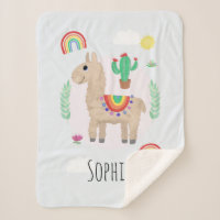 Girls Trendy and Modern Rainbow Llama Alpaca