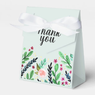 Girls Trendy Watercolor Flowers Floral Baby Shower Favour Box