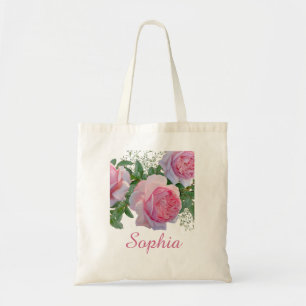 Girls Trendy Whimsical Rainbow Cartoon Name Kids Tote Bag