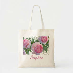 Girls Trendy Whimsical Rainbow Cartoon Name Kids Tote Bag