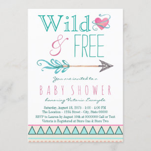 Girls Tribal Boho Arrow Baby Shower Invitation