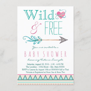 Girls Tribal Boho Arrow Baby Shower Invitation