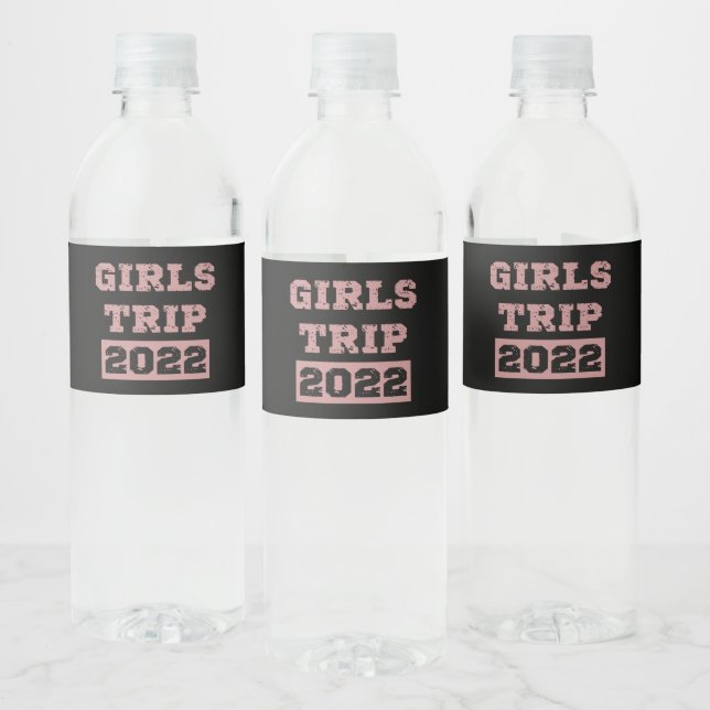 Girls Trip 2022 Girls Weekend Getaway Vacation Water Bottle Label (Bottles)