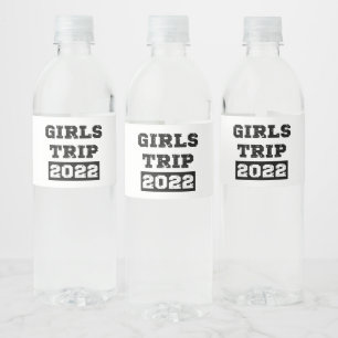 Girls Trip 2022 Girls Weekend Getaway Vacation Water Bottle Label