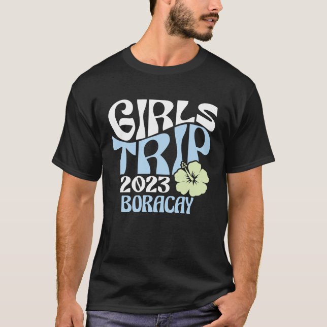 Girls Trip 2023 Boracay Beach Destination Retro Gr T-Shirt (Front)