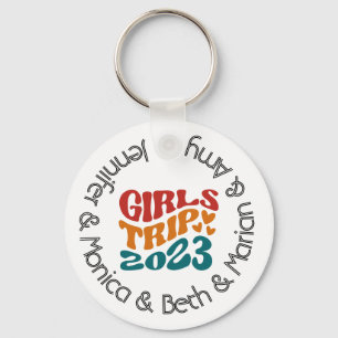Girl's Trip 2023 Customizable Colors and Text Key Ring