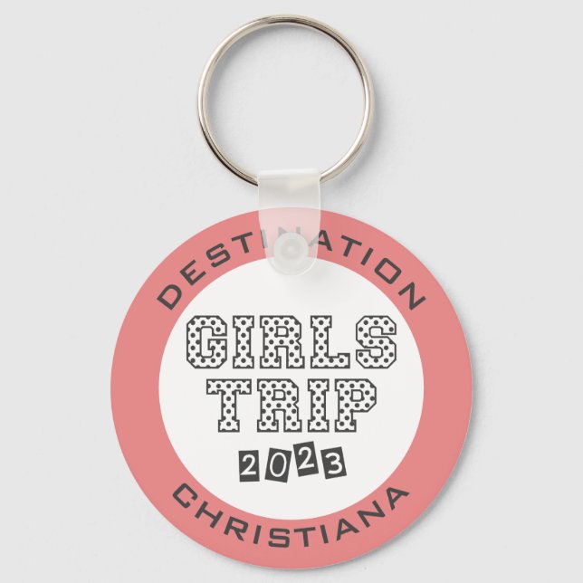 Girls Trip 2023 Girls Weekend Vacation Custom Key Ring (Front)
