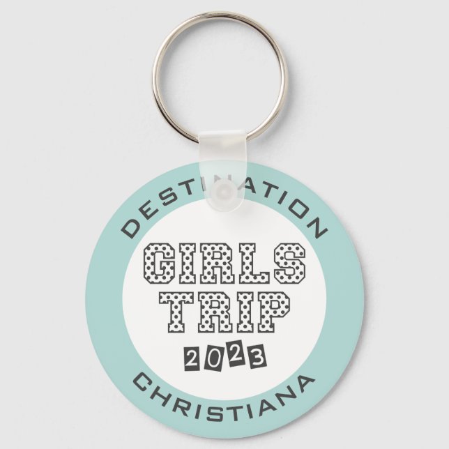 Girls Trip 2023 Girls Weekend Vacation Custom Key Ring (Front)