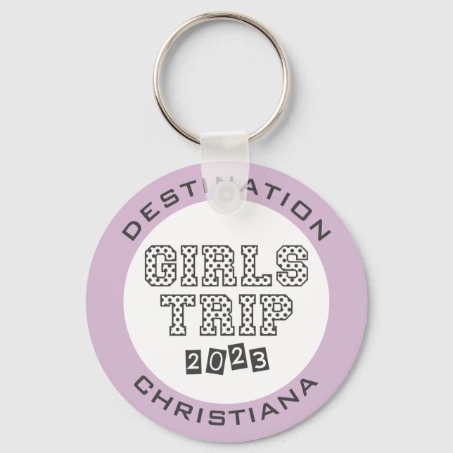 Girls Trip 2023 Girls Weekend Vacation Custom Key Ring (Front)