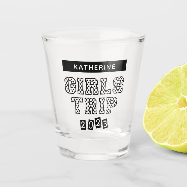 Girls Trip 2023 Girls Weekend Vacation Shot Glass (Front)