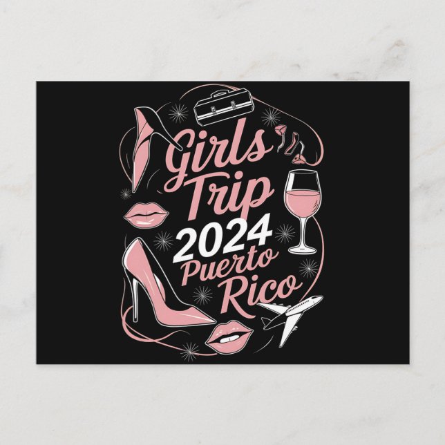 Girls Trip 2024 Puerto Rico Travel Group Caribbean Postcard (Front)