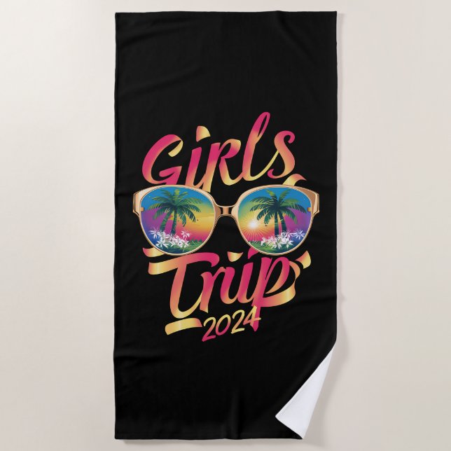 Girls Trip 2024 Weekend Summer Beach Vacation 2024 Beach Towel (Front)