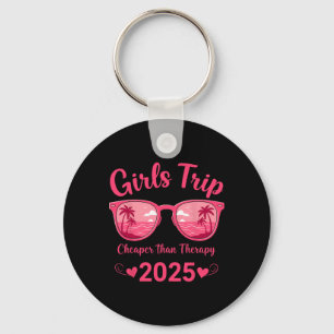 Girls Trip 2025 Summer Palm Beach Therapy Vacation Key Ring