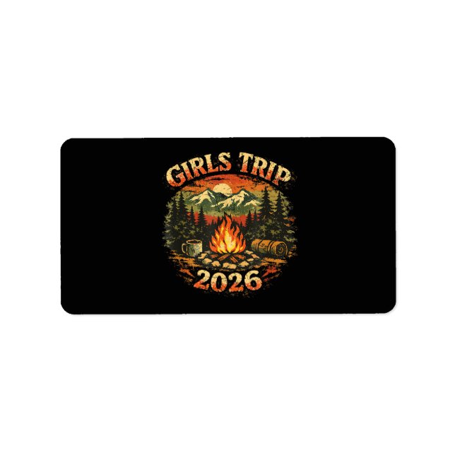 Girls Trip 2026 Camping Adventure Label (Front)