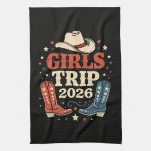 Girls Trip 2026 Family Matching Western Vacation Tea Towel