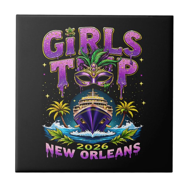 Girls Trip 2026 New Orleans Tile (Front)