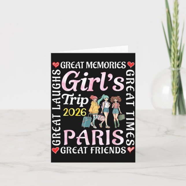 Girls Trip 2026 Paris Great Friends Vacation Trave Card (Front)