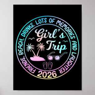 Girls Trip 2026 Tropical Beach Vibes Summer Poster