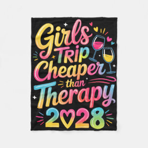 Girls trip 2028 sister bestie vacay lover road fleece blanket