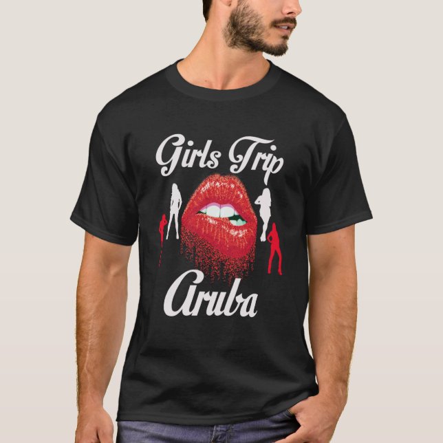 Girls Trip Aruba Birthday Girl Bachelorette Squad  T-Shirt (Front)