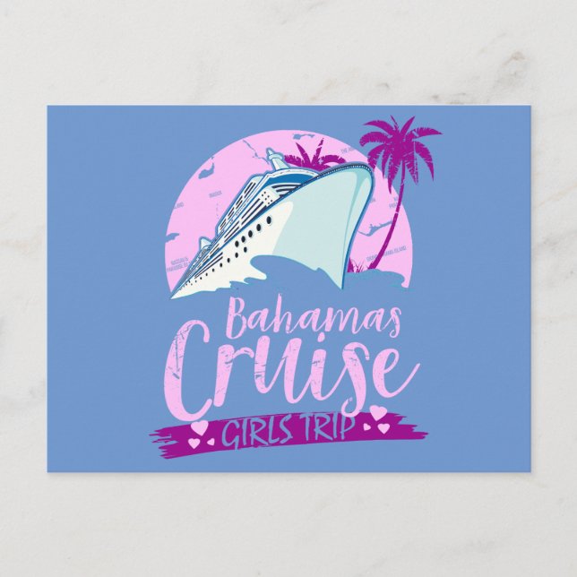 Girls Trip Bahamas Postcard Vacation Cruise (Front)
