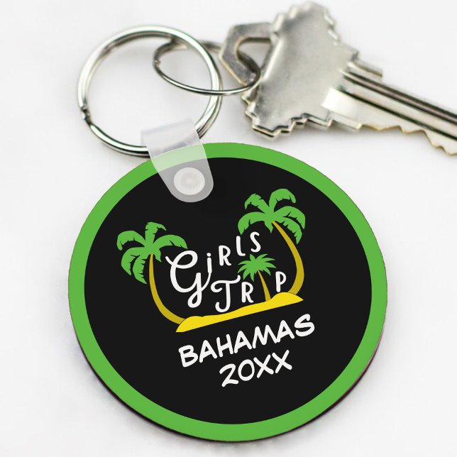 Girls Trip Bahamas Vacation Caribbean Island Key Ring (Girls Trip Bahamas Vacation Caribbean Island Keychain
)