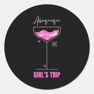 Girls Trip Beach Drink Albuquerque New Mexico  Classic Round Sticker
