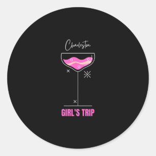 Girls Trip Beach Drink Charleston South Carolina  Classic Round Sticker
