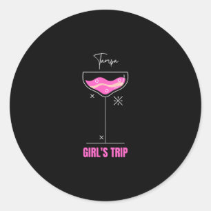 Girls Trip Beach Drink Tampa Florida Classic Round Sticker