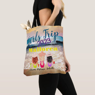 Girls trip beach sea  ocean holiday  personalised tote bag