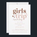 Girls Trip Cheaper than Therapy Blank Card<br><div class="desc">A girls trip IS cheaper than therapy!! Use this Invitation to invite all the fabulous girls on your getaway. Design features a retro san-serif font in brown and pink that says Girls Trip with handwritten text that says "cheaper than therapy."</div>