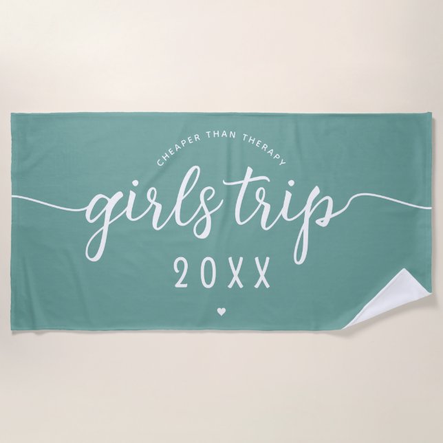 Girls Trip Cheaper Than Therapy Custom Vacation Beach Towel (Front)