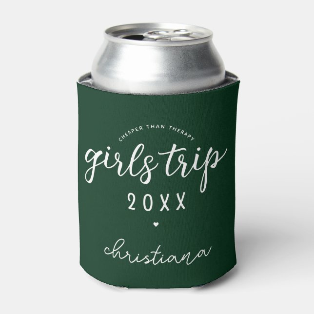 Girls Trip Cheaper Than Therapy Custom Vacation Can Cooler (Can Front)