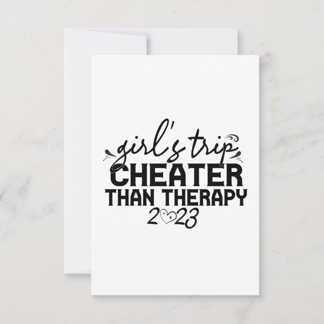 Girls Trip Cheaper Than Therapy Funny Vacation  Thank You Card (Front)