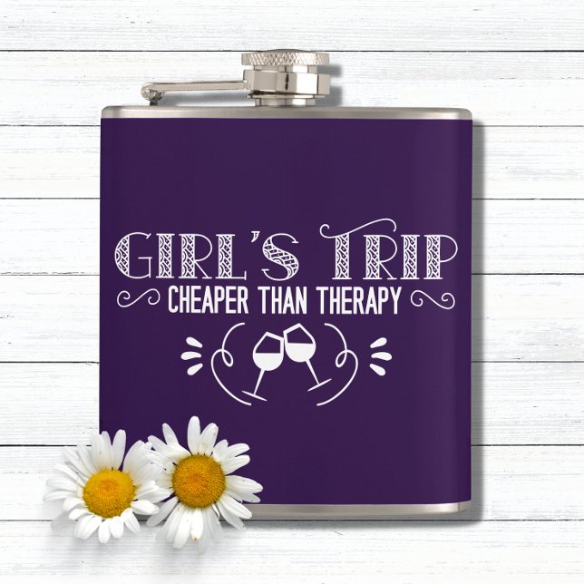 Girls Trip Cheaper Than Therapy Hip Flask (Creator Uploaded)