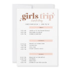 Girls Trip Cheaper than Therapy Itinerary Invitati