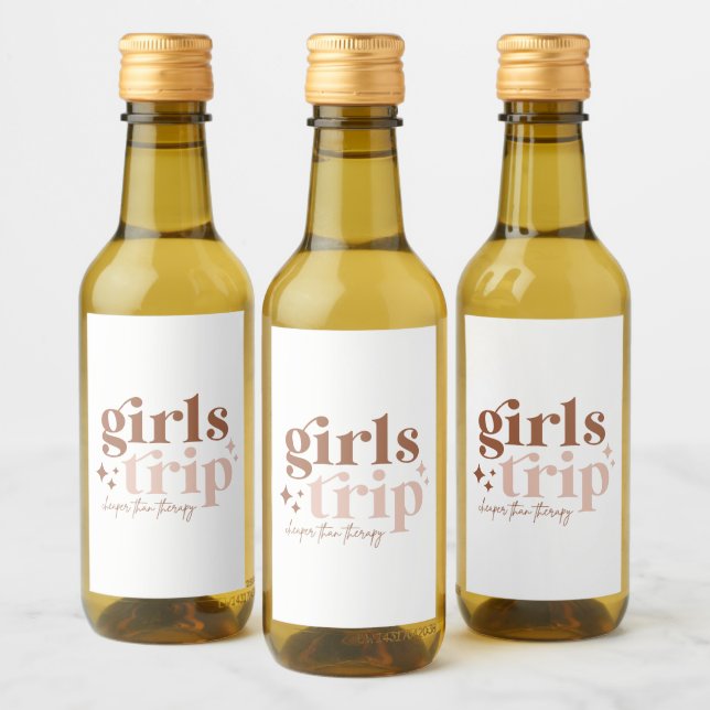 Girls Trip Cheaper than Therapy  Wine Label (Bottles)