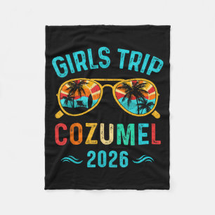 Girls Trip Cozumel 2026 Beach Vacation Matching Fleece Blanket