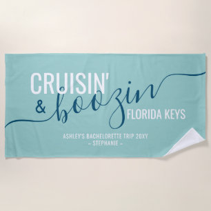Girls Trip Cruisin Boozin Totally Customisable Beach Towel