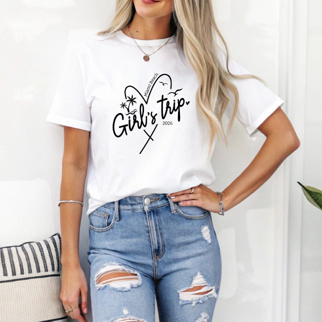 Girls Trip Custom Beach Destination Travelling T-Shirt (Creator Uploaded)
