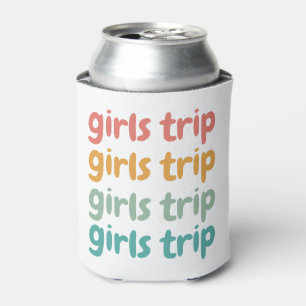 Girls Trip Cute Retro Girls Weekend Getaway Vacay Can Cooler